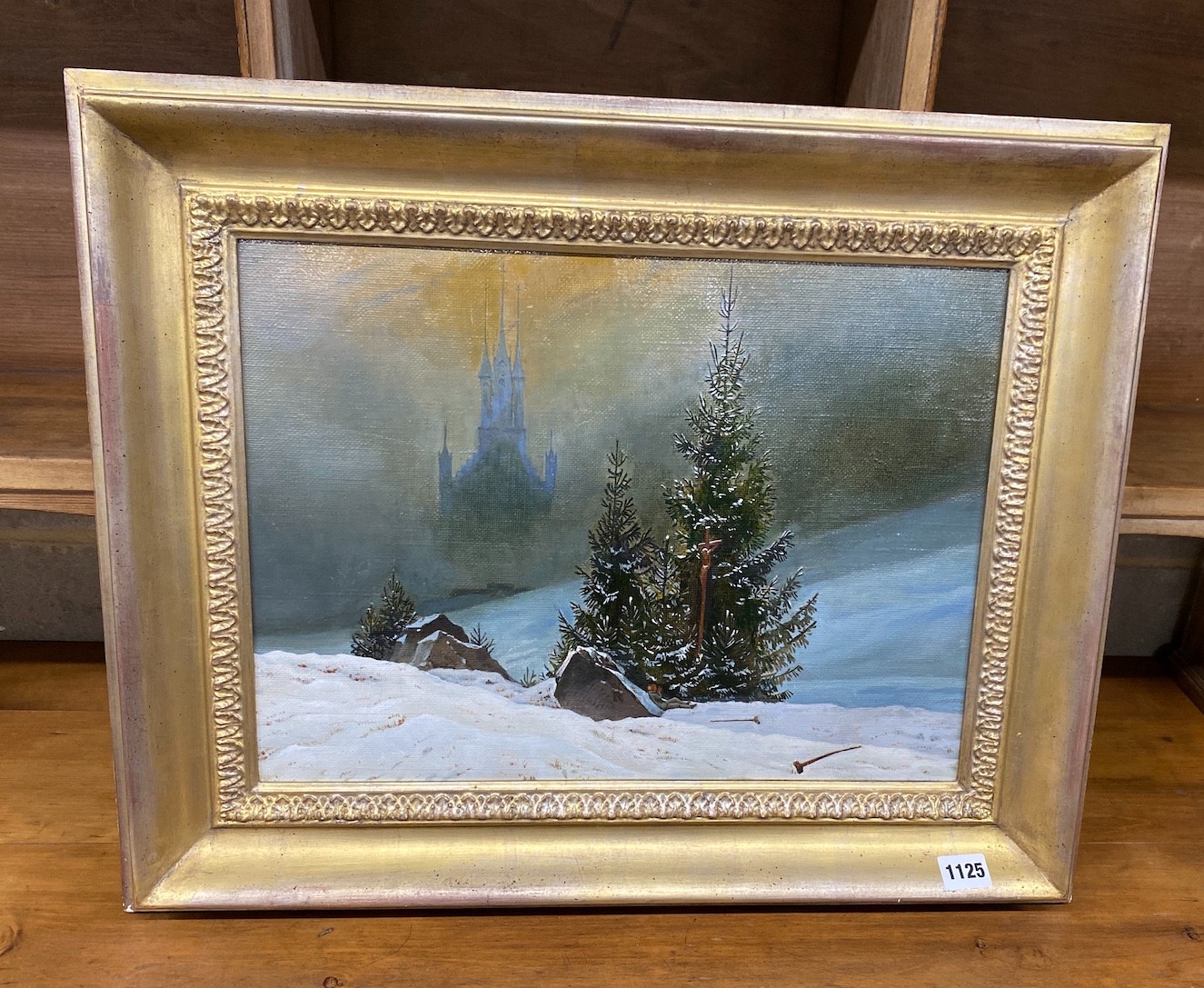 After C D Frederic, Winter landscape, gilt framed, 33 x 45cm